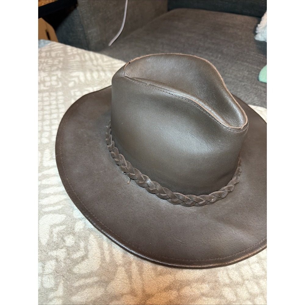 Vintage 1990s Wilsons Leather Chestnut brown Leather Western Hat Size large